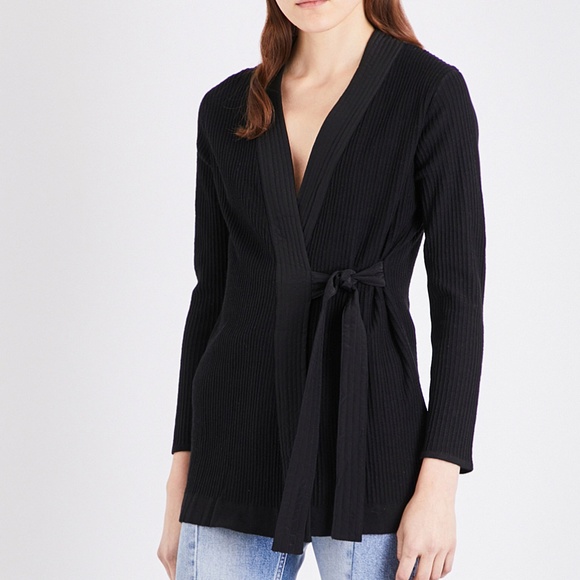 Sandro Tops - Sandro Manon Black Wrap Cardigan Size 1